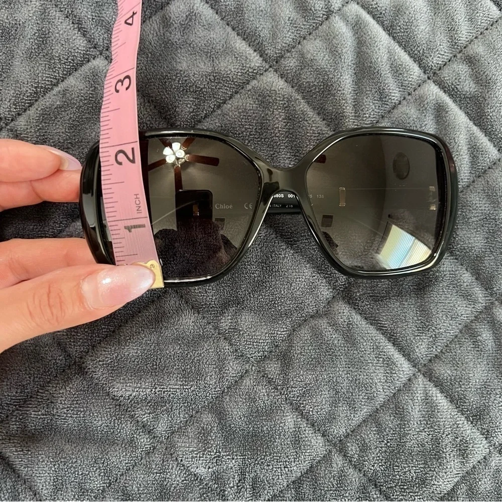 Chloe sunglasses black large round squared women - Picture 13 of 13